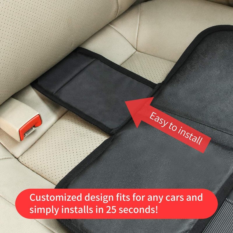 Kaiphy Car Seat Protector - Seat Protection Mat - Thick Padding - Durable  Waterproof Fabric  Leather Reinforced Corners & 3 Pockets for Handy Storage Gray - Image 4